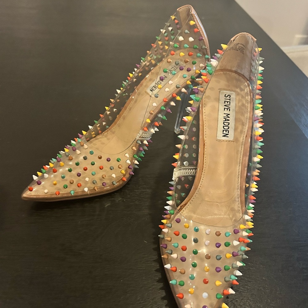 Steve Madden Multicolor Studded Heels - Picture 4 of 5